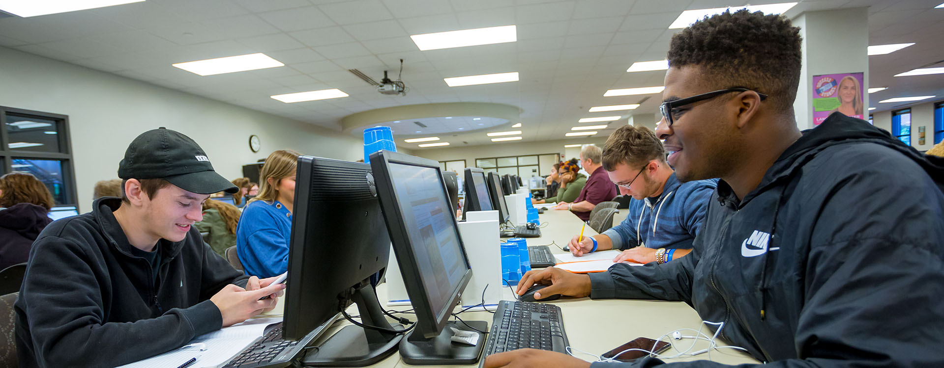 students using computers in the Learning Commons