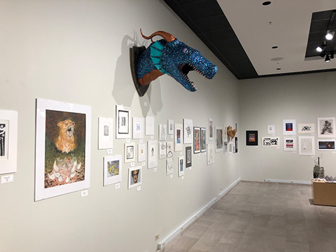Student Art Exhibit display wall view
