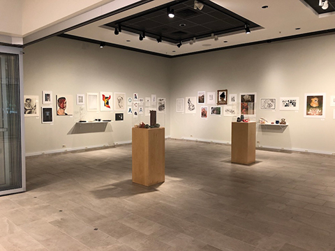 Student Art Exhibit full room