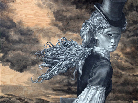 Chip Boles: drawaing of an one eyed lady with top hat